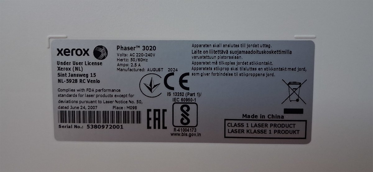 Phaser 3020 WorkCentre 3025